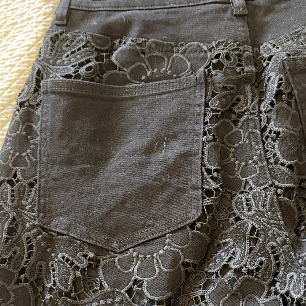 The Noli Shop Black Lace Floral Pants size 30 - Picture 9 of 16
